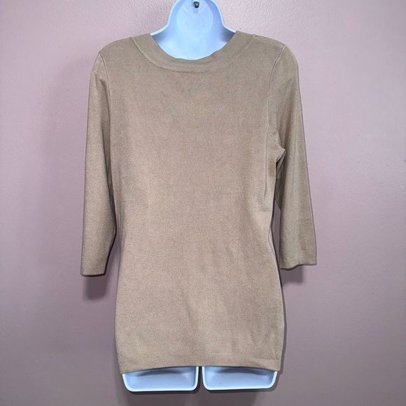 Roz & Ali Dressbarn NWT beige lightweight sweater medium - Picture 4 of 7